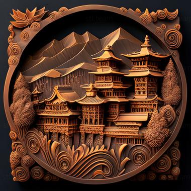 3D model Bhutan Kingdom of Bhutan (STL)